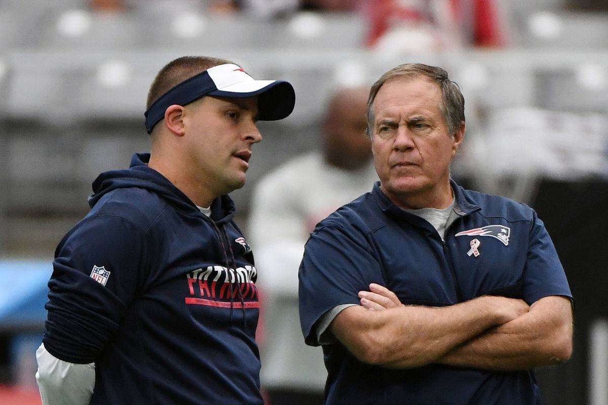 New England Patriots Head Coach Bill Belichick and Offensive Coordinator Josh McDaniels