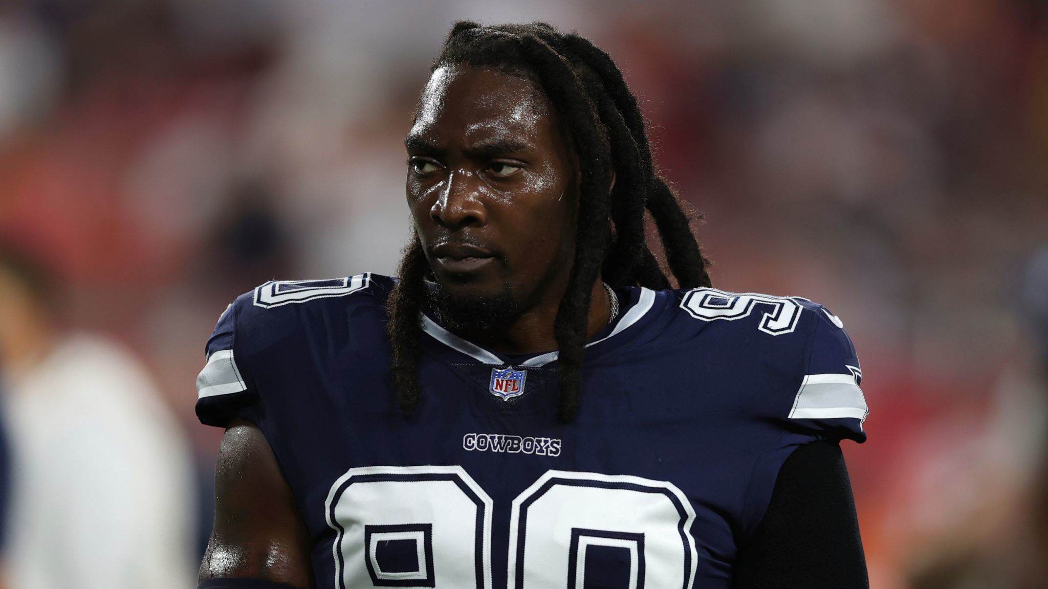 DeMarcus Lawrence in Dallas Cowboys navy blue uniform