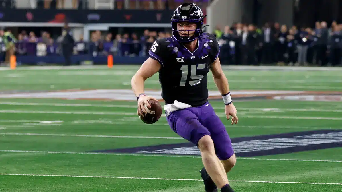 TCU Quarterback Max Duggan in the 2022 Big 12 title game