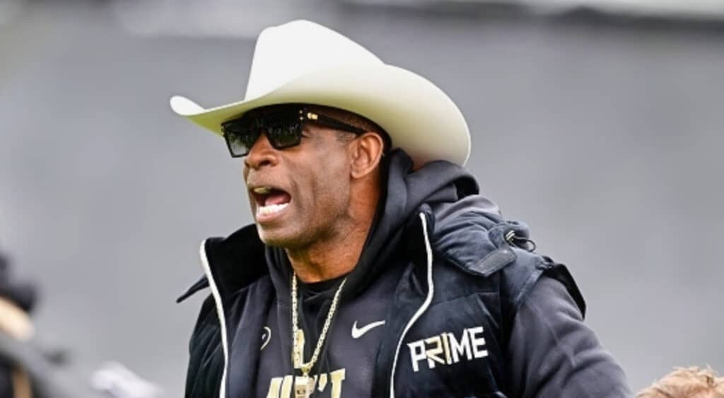 BOULDER, CO - APRIL 22: University of Colorado Buffaloes head coach Deion Sanders before the Black and Gold game at Folsom Field April 22, 2023. (Photo by Andy Cross/MediaNews Group/The Denver Post via Getty Images)