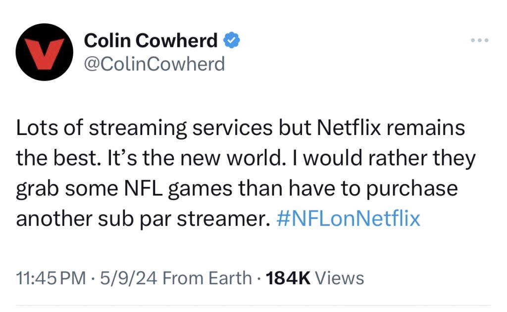 NFL to Netflix? Network is expected to land a pair of 2024 games; Cowboys News